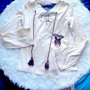 Tommy Hilfiger Vintage Bell Sleeve Shirt with Tassel Detail